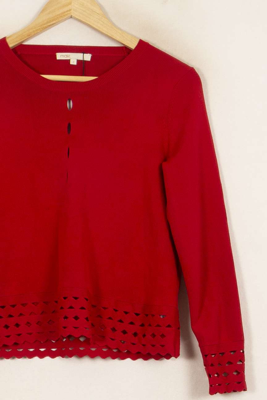 Pull Rouge - Taille M/38 de la marque Maje | PARAD34840 - Vendu par Paradigme - Image 3