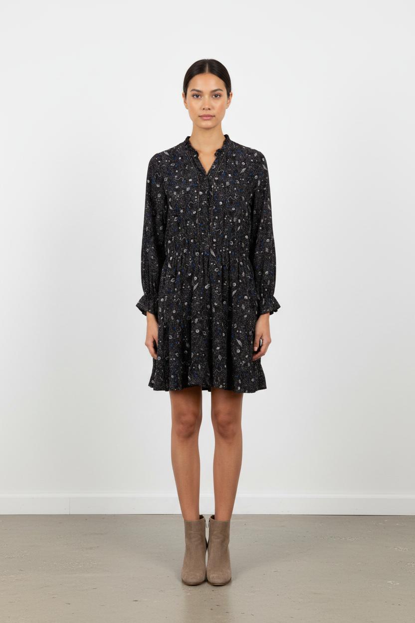 Robe bleu foncé à motifs - Taille M/38