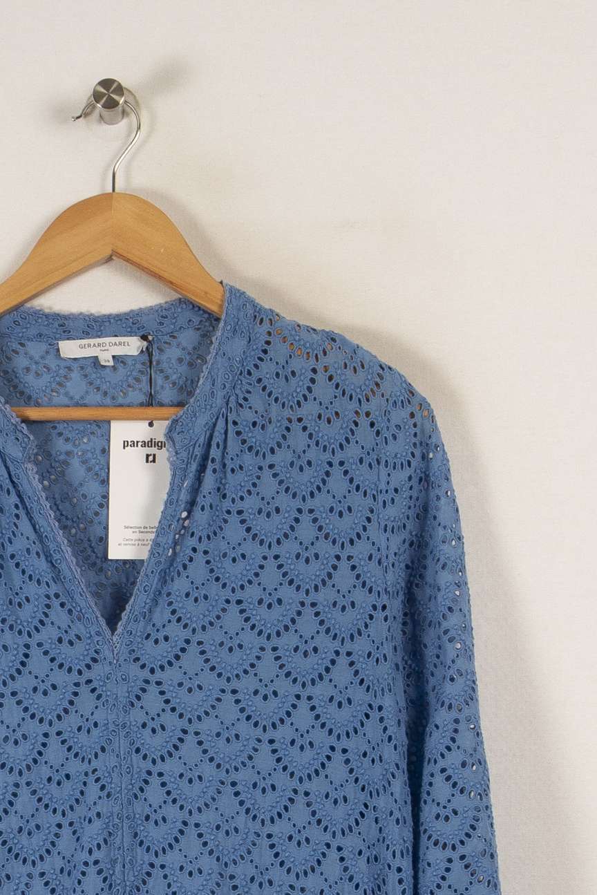 Robe longue bleue en broderie - Taille M/38 de la marque Gerard Darel | PARAD34902 - Vendu par Paradigme - Image 2