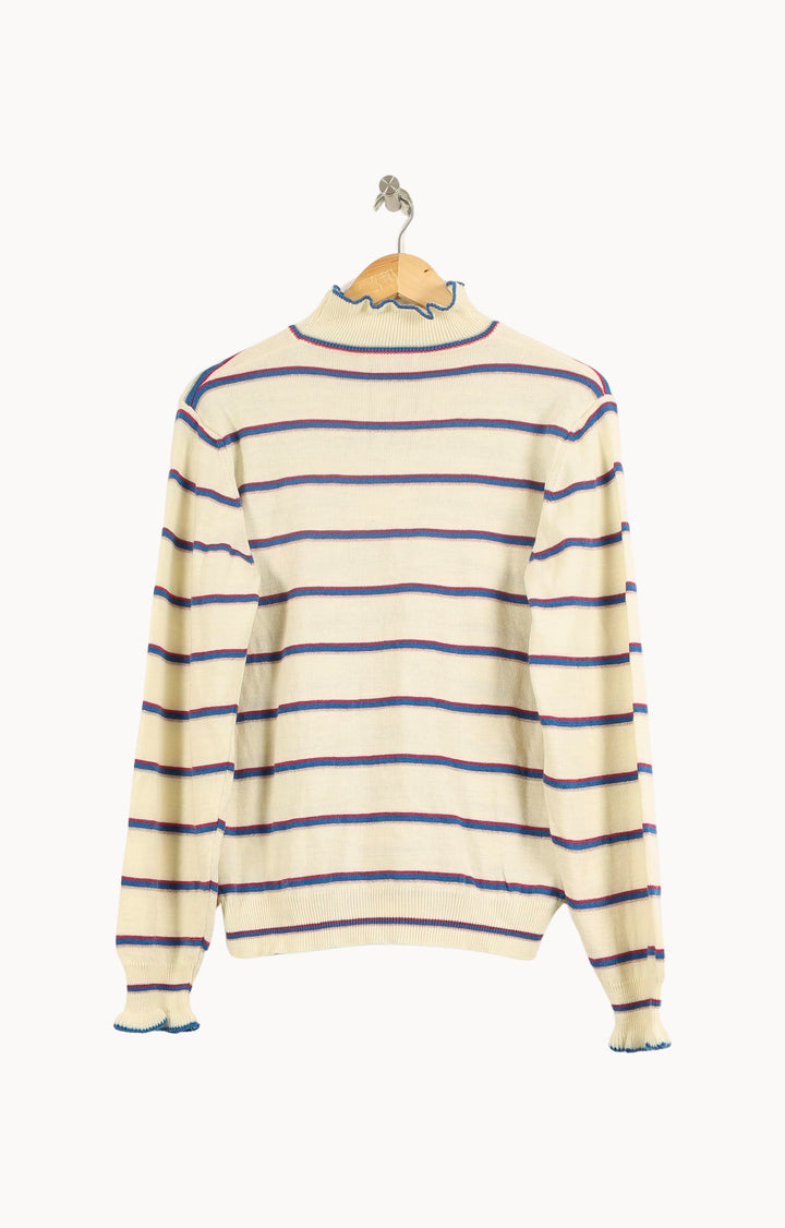 Pull Rayé Beige et Bleu - Taille S/36 de la marque Imprevu | PARAD34931 - Vendu par Paradigme - Image 4