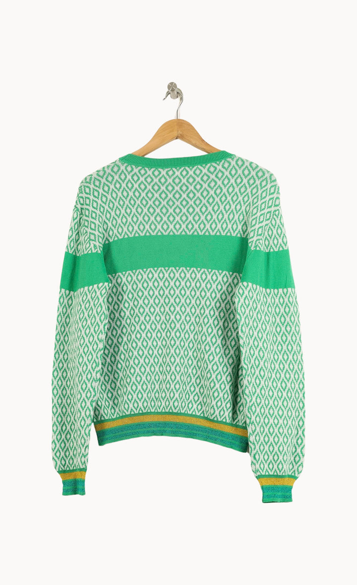 Pull Vert et Blanc - Taille S/36 de la marque Imprevu | PARAD34933 - Vendu par Paradigme - Image 4
