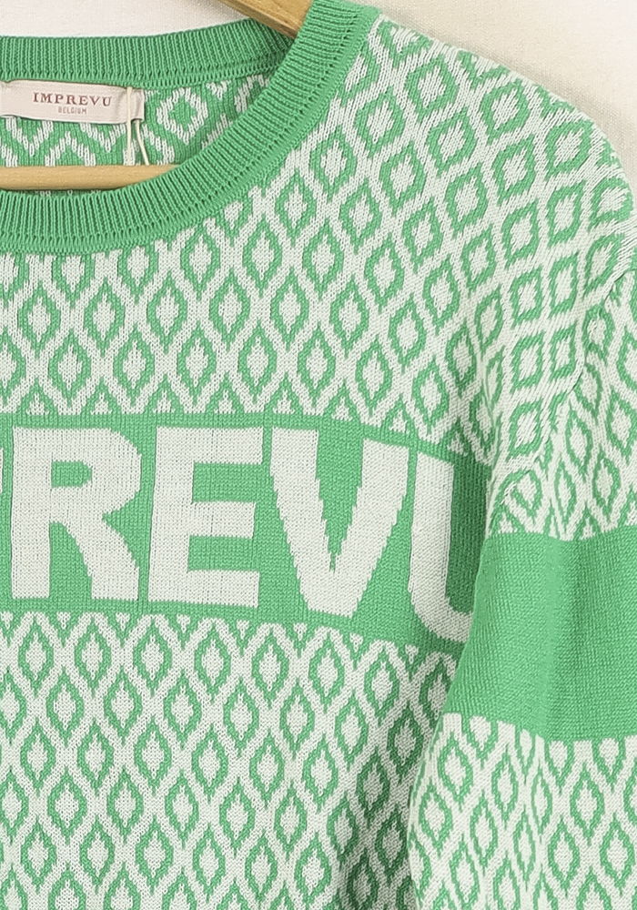Pull Vert et Blanc - Taille S/36 de la marque Imprevu | PARAD34933 - Vendu par Paradigme - Image 3