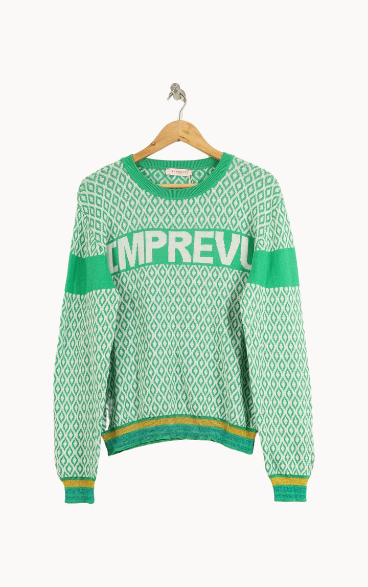 Pull Vert et Blanc - Taille S/36 de la marque Imprevu | PARAD34933 - Vendu par Paradigme - Image 2