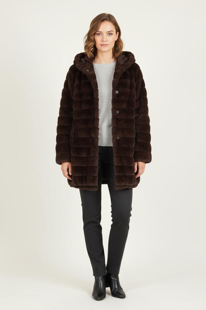 Manteau En Fausse Fourrure Marron - Taille L/40 de la marque La Fée Maraboutée | PARAD35038 - Vendu par Paradigme - Image 1
