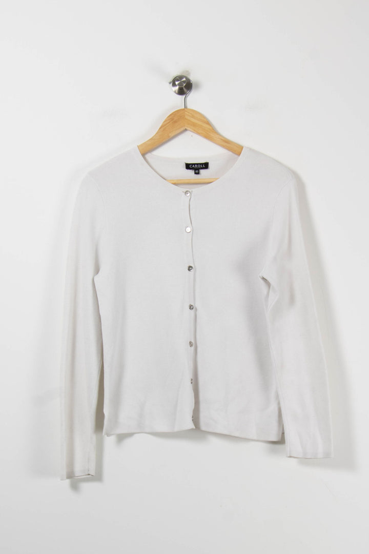 Cardigan Blanc - Taille L/40 de la marque Caroll | PARAD35046 - Vendu par Paradigme - Image 2