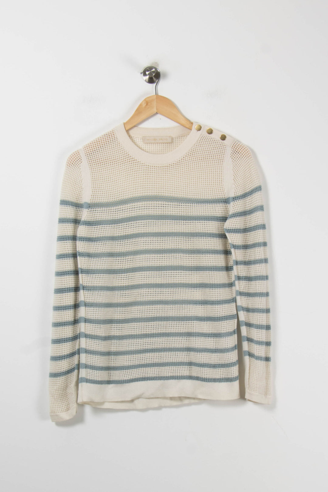 Pull Rayé Écru et Bleu - Taille M/38 de la marque Vanessa Bruno | PARAD35051 - Vendu par Paradigme - Image 2