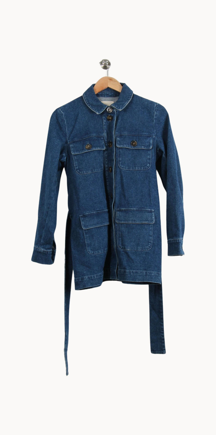 Veste en Jean Bleue - Taille XS/34 de la marque Sézane | PARAD35060 - Vendu par Paradigme - Image 2