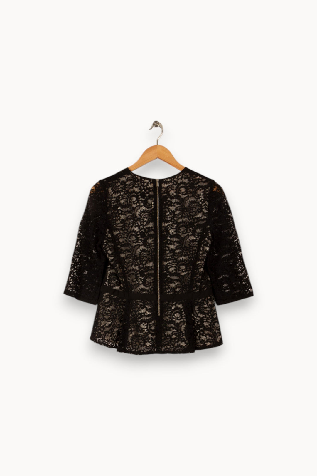 Blouse noire en dentelle - Taille L/40 de la marque Gerard Darel | PARAD35066 - Vendu par Paradigme - Image 3