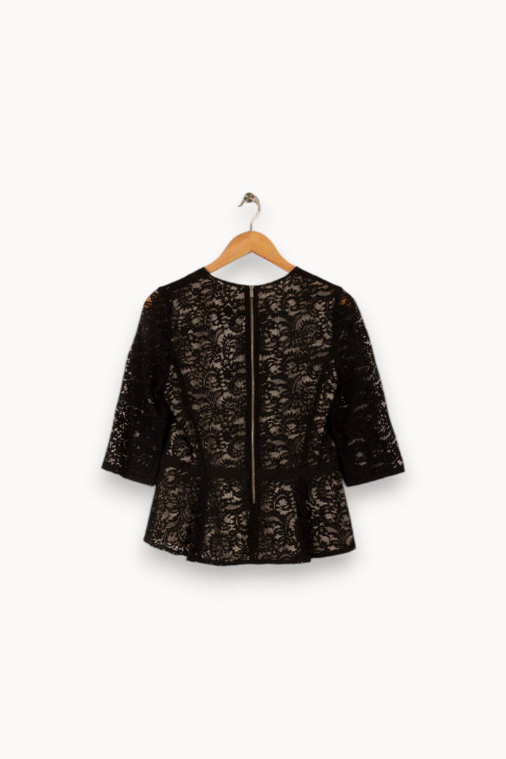 Blouse noire en dentelle - Taille L/40 de la marque Gerard Darel | PARAD35066 - Vendu par Paradigme - Image 3