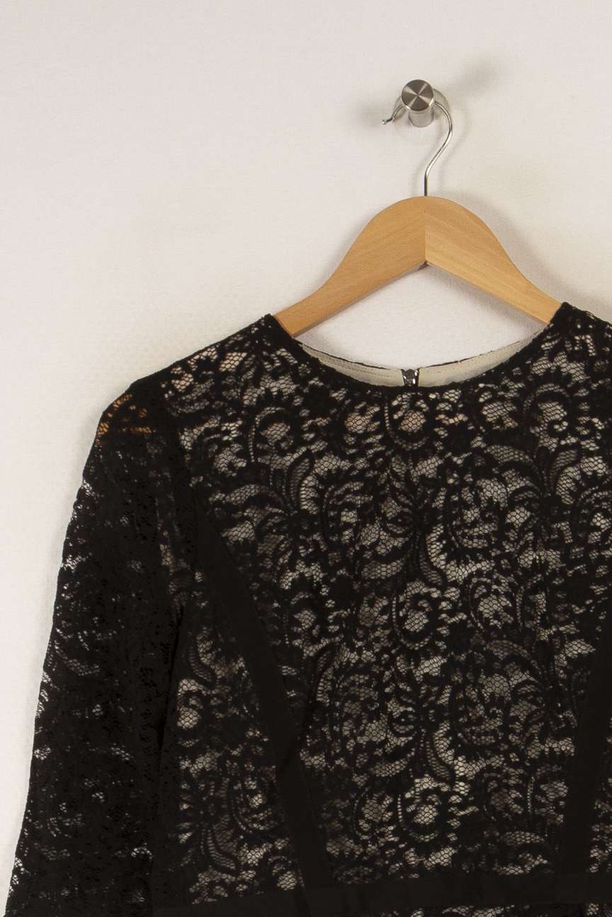 Blouse noire en dentelle - Taille L/40 de la marque Gerard Darel | PARAD35066 - Vendu par Paradigme - Image 2