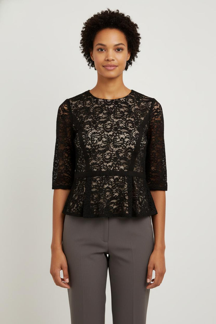 Blouse noire en dentelle - Taille L/40