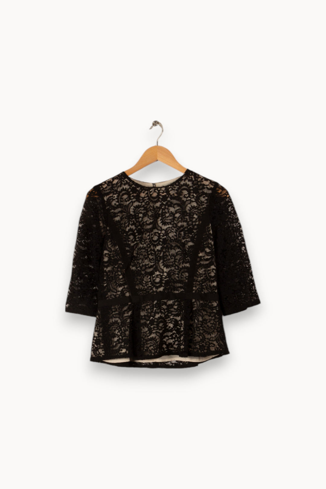 Blouse noire en dentelle - Taille L/40 de la marque Gerard Darel | PARAD35066 - Vendu par Paradigme - Image 1
