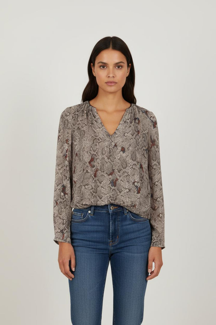 Blouse grise crocodile - Taille S/36