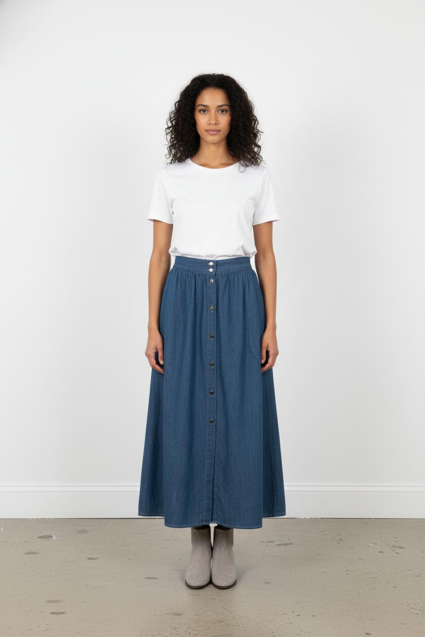 Jupe Longue Bleue - Taille S/36