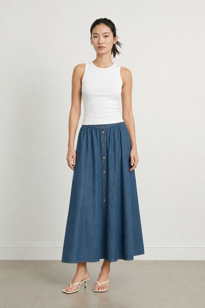 Jupe Longue Bleue - Taille S/36