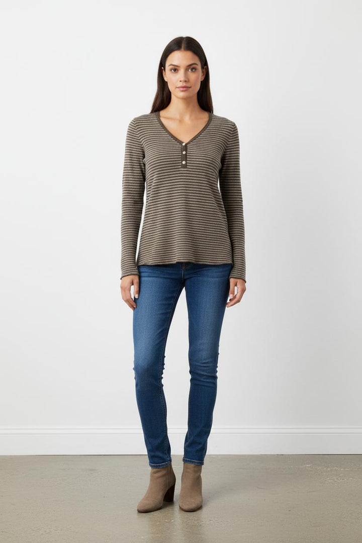 Henley Gris et Beige - Taille M/38