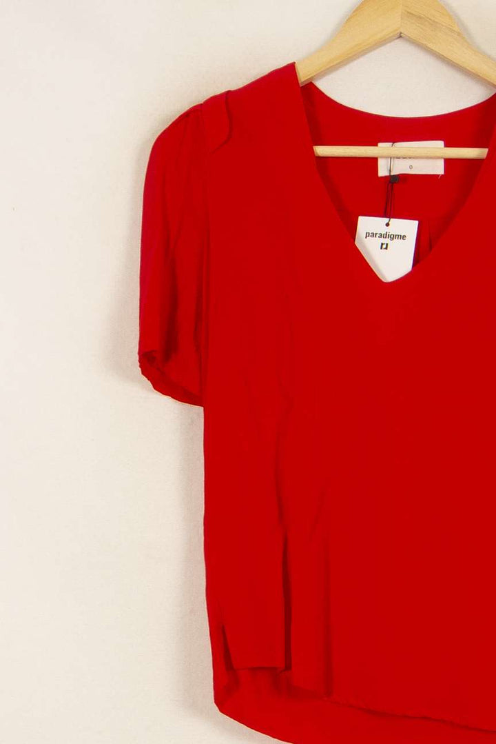 Blouse Rouge - Taille XS/34 de la marque ba&sh | PARAD35391 - Vendu par Paradigme - Image 3