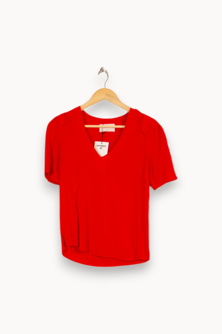 Blouse Rouge - Taille XS/34 de la marque ba&sh | PARAD35391 - Vendu par Paradigme - Image 2