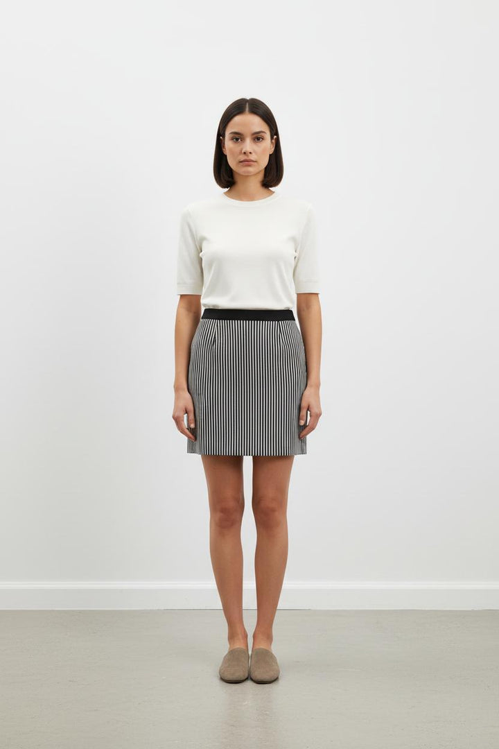 Jupe Droite Noire et Blanche - Taille S/36