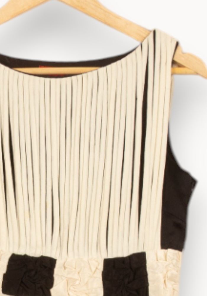 Robe Longue Blanche et Noire - Taille M/38 de la marque Derhy | PARAD35399 - Vendu par Paradigme - Image 3