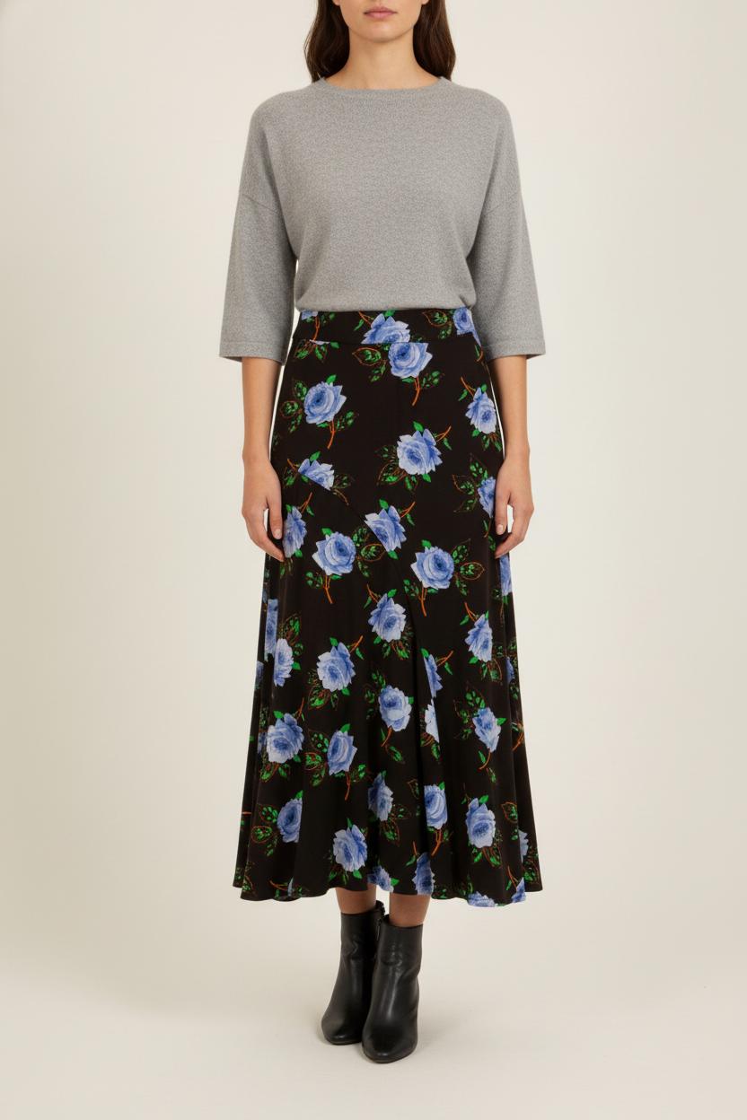 Jupe Longue Noire et Bleue - Taille S/36 de la marque Essentiel Antwerp | PARAD35408 - Vendu par Paradigme - Image 1