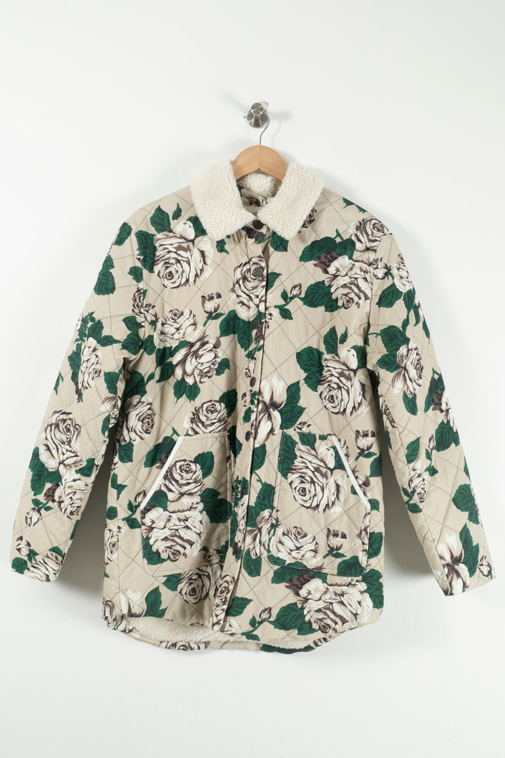 Veste Matelassée Beige et Vert - Taille L/40 de la marque Claudie Pierlot | PARAD35414 - Vendu par Paradigme - Image 2