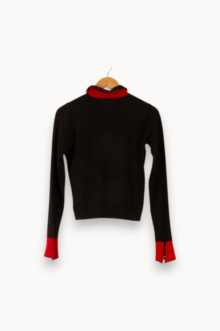 Pull Noir et Rouge - Taille S/36 de la marque Agnès b. | PARAD35416 - Vendu par Paradigme - Image 4