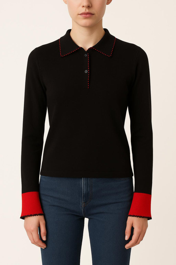 Pull Noir et Rouge - Taille S/36 de la marque Agnès b. | PARAD35416 - Vendu par Paradigme - Image 1