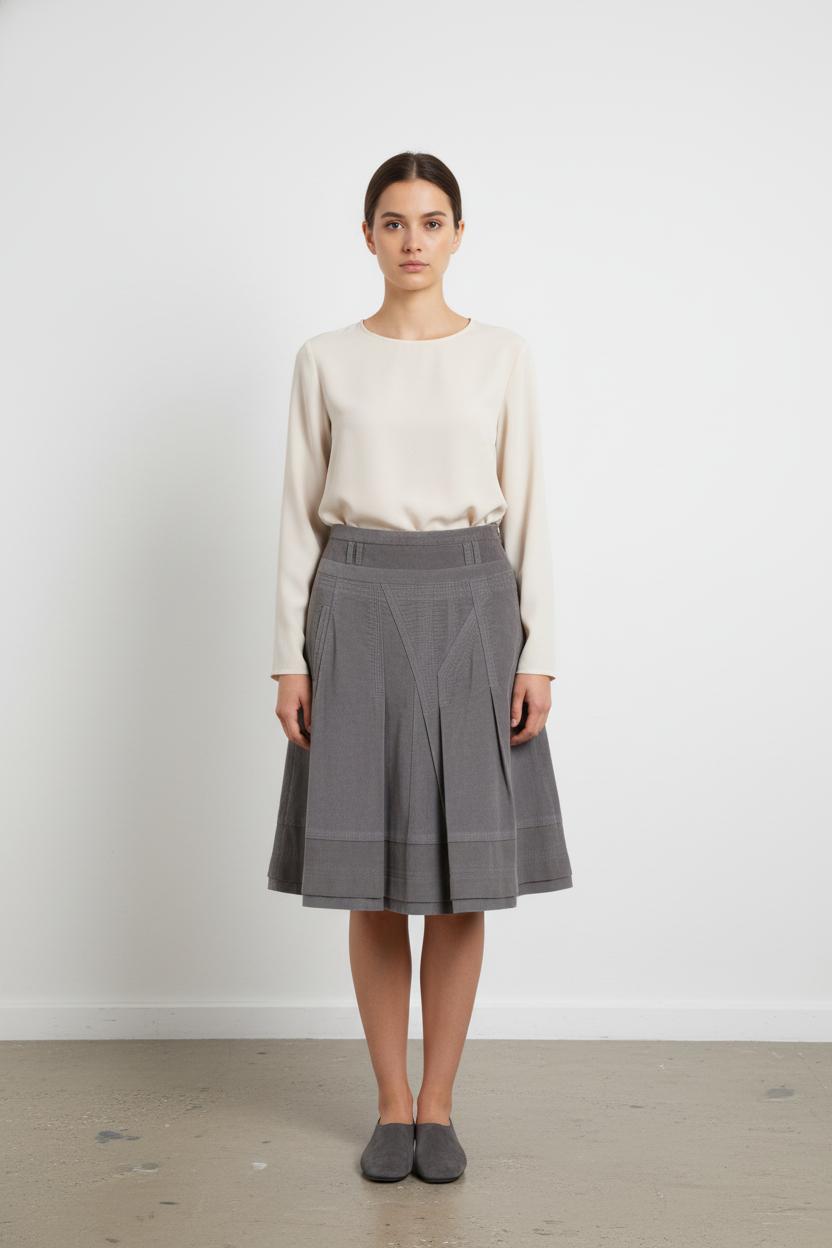 Jupe Plissée Grise - Taille M/38