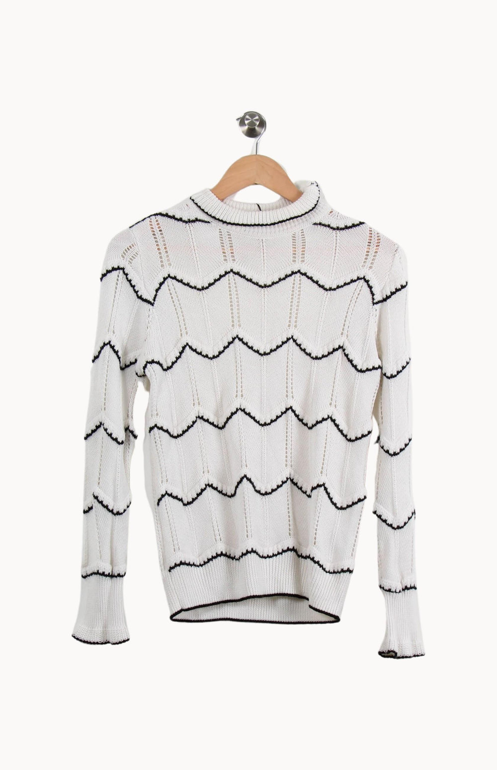 Pull Blanc et Noir - Taille S/36 de la marque One Step | PARAD35491 - Vendu par Paradigme - Image 2