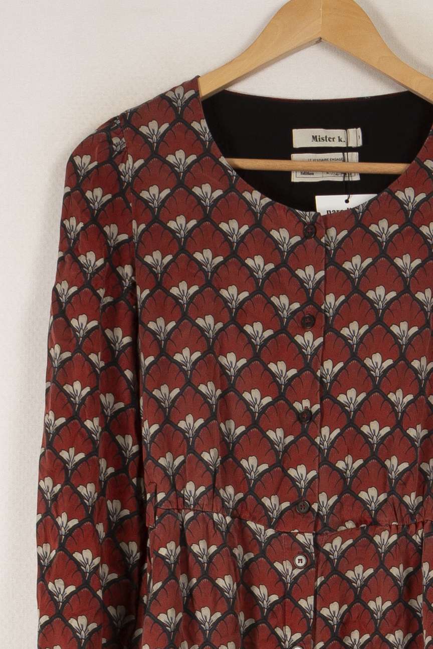 Robe longue rouge à motifs de la marque Mister K | PARAD35518 - Vendu par Paradigme - Image 2