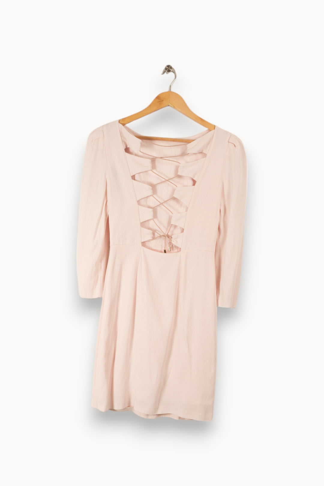 Robe rose à lacets de la marque Tara Jarmon | PARAD35527 - Vendu par Paradigme - Image 3