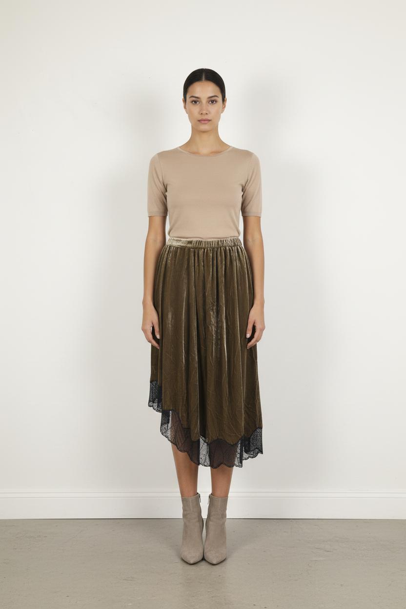 Jupe Asymétrique Marron et Noir - Taille XS/34