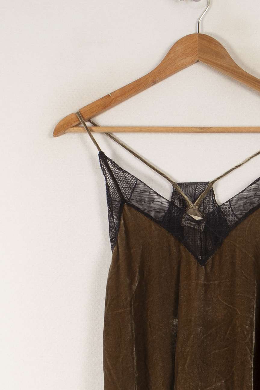 Top en velours marron/vert - Taille XS/34 de la marque Zadig&Voltaire | PARAD35544 - Vendu par Paradigme - Image 2