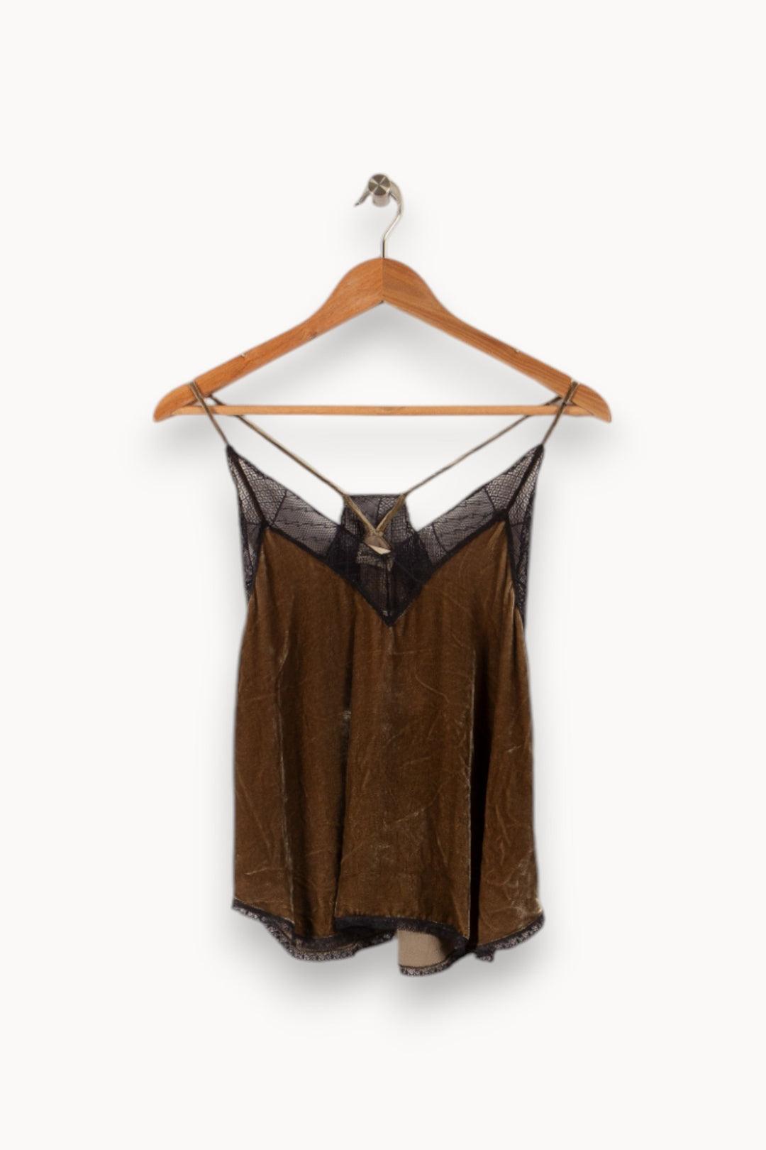 Top en velours marron/vert - Taille XS/34 de la marque Zadig&Voltaire | PARAD35544 - Vendu par Paradigme - Image 1