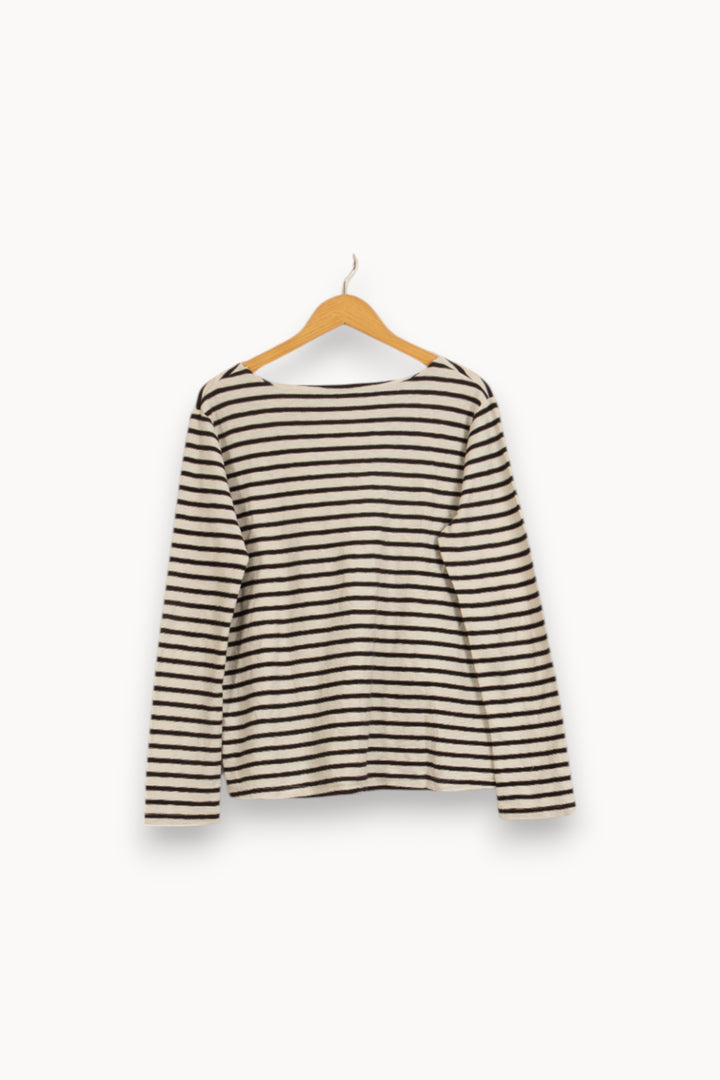 Marinière Blanche et Noire - Taille L/40 de la marque Léon & Harper | PARAD35629 - Vendu par Paradigme - Image 4