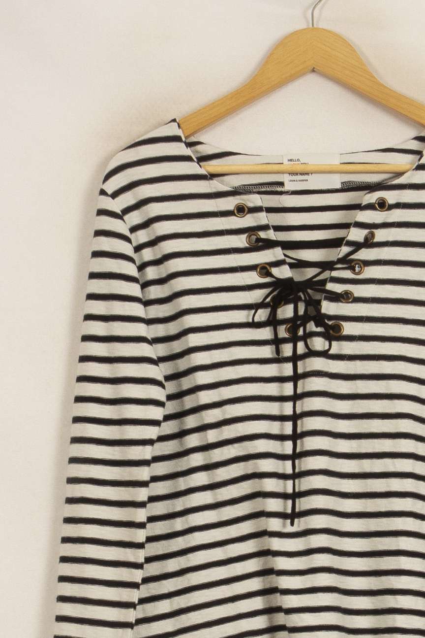 Marinière Blanche et Noire - Taille L/40 de la marque Léon & Harper | PARAD35629 - Vendu par Paradigme - Image 3