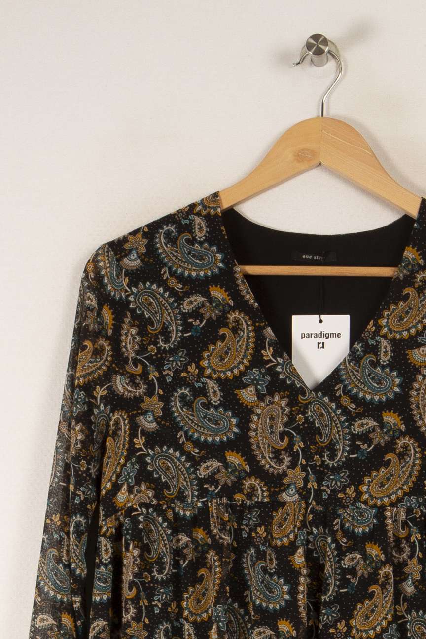 Robe noire à motifs - Taille M/38 de la marque One Step | PARAD35653 - Vendu par Paradigme - Image 2