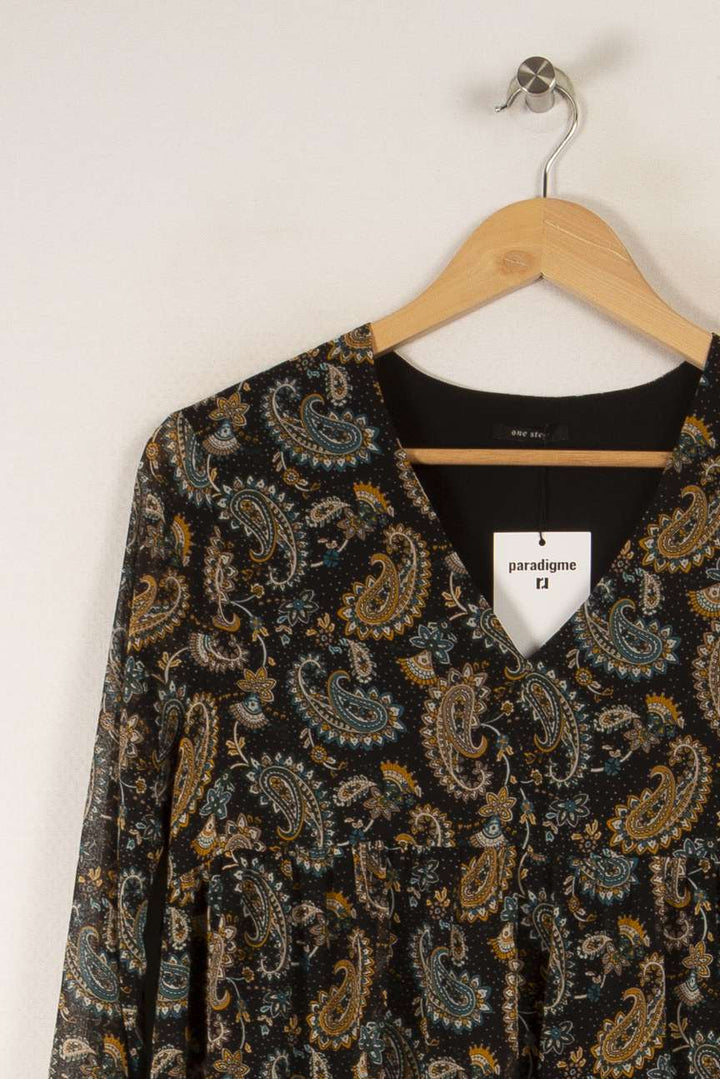 Robe noire à motifs - Taille M/38 de la marque One Step | PARAD35653 - Vendu par Paradigme - Image 2