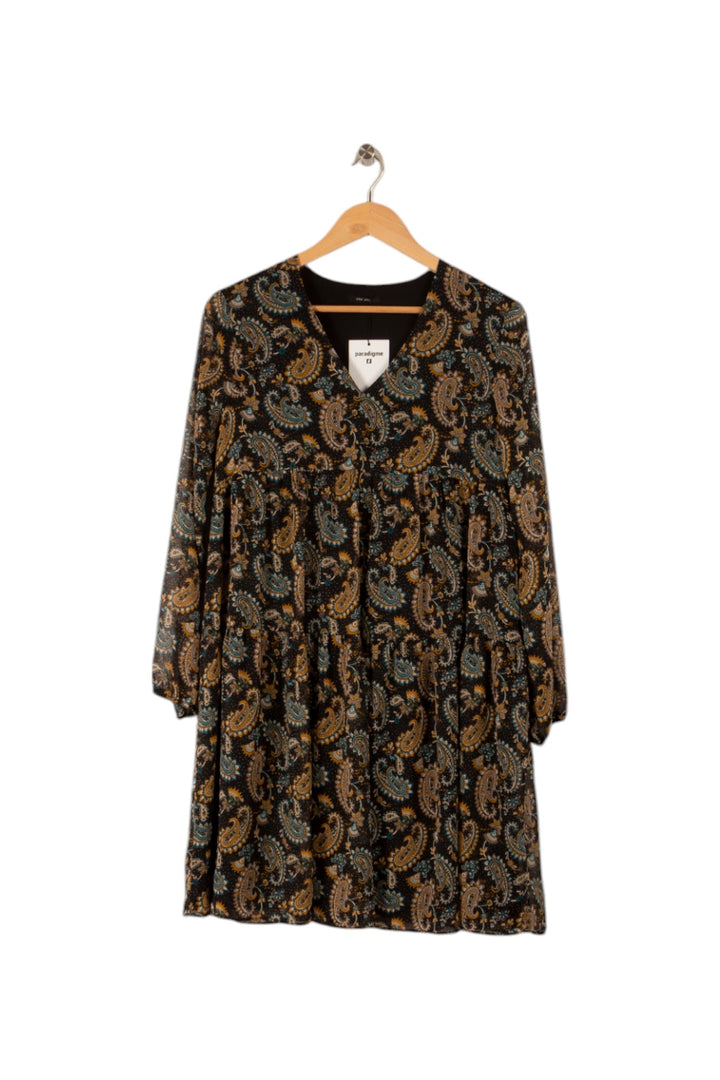 Robe noire à motifs - Taille M/38 de la marque One Step | PARAD35653 - Vendu par Paradigme - Image 1