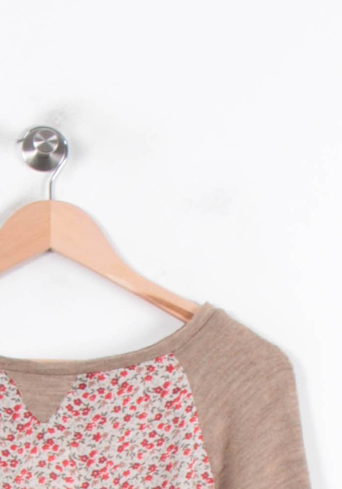 Sweat Beige et Fleuris - Taille S/36 de la marque La Fée Maraboutée | PARAD35671 - Vendu par Paradigme - Image 3