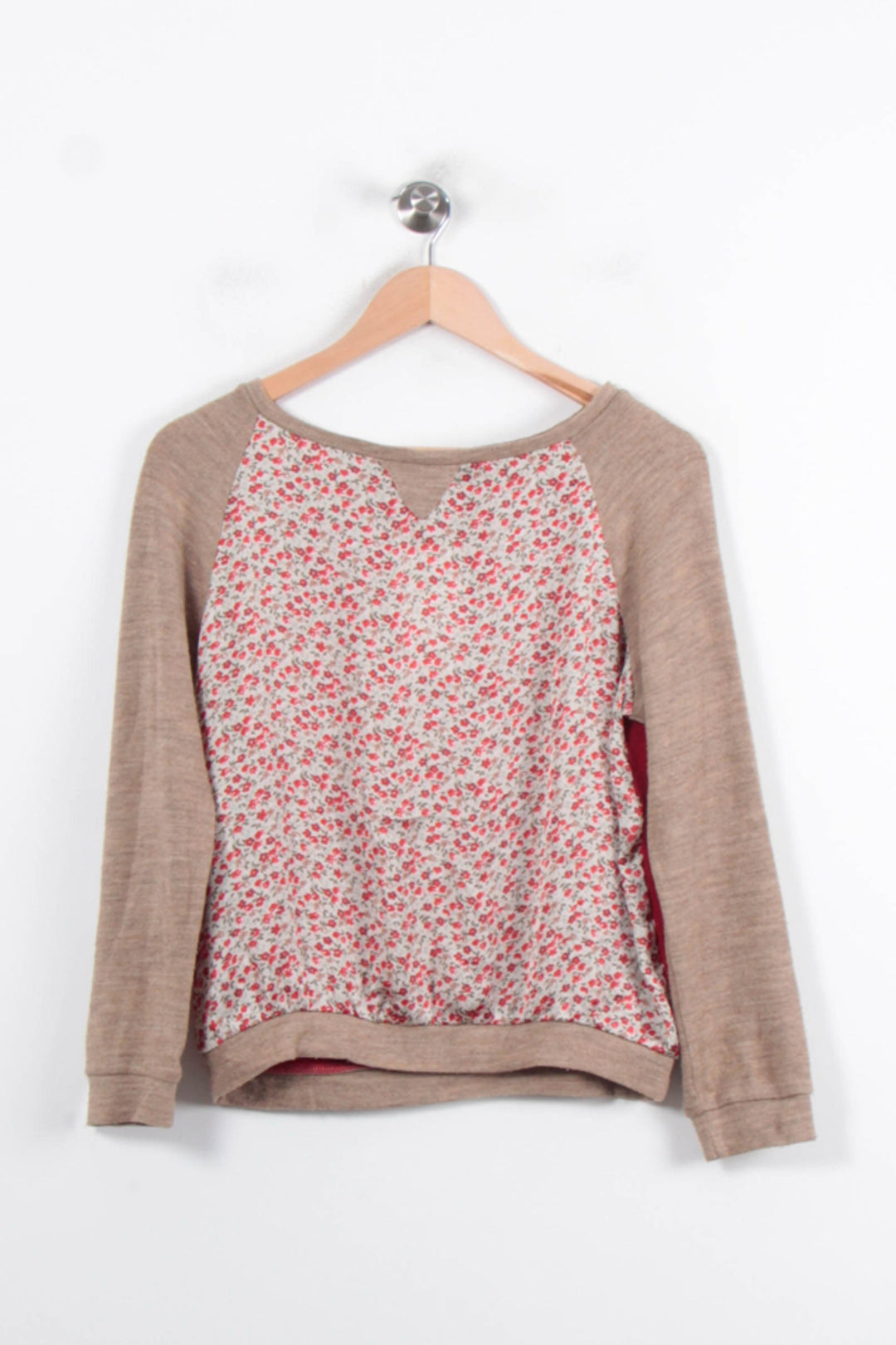 Sweat Beige et Fleuris - Taille S/36 de la marque La Fée Maraboutée | PARAD35671 - Vendu par Paradigme - Image 2
