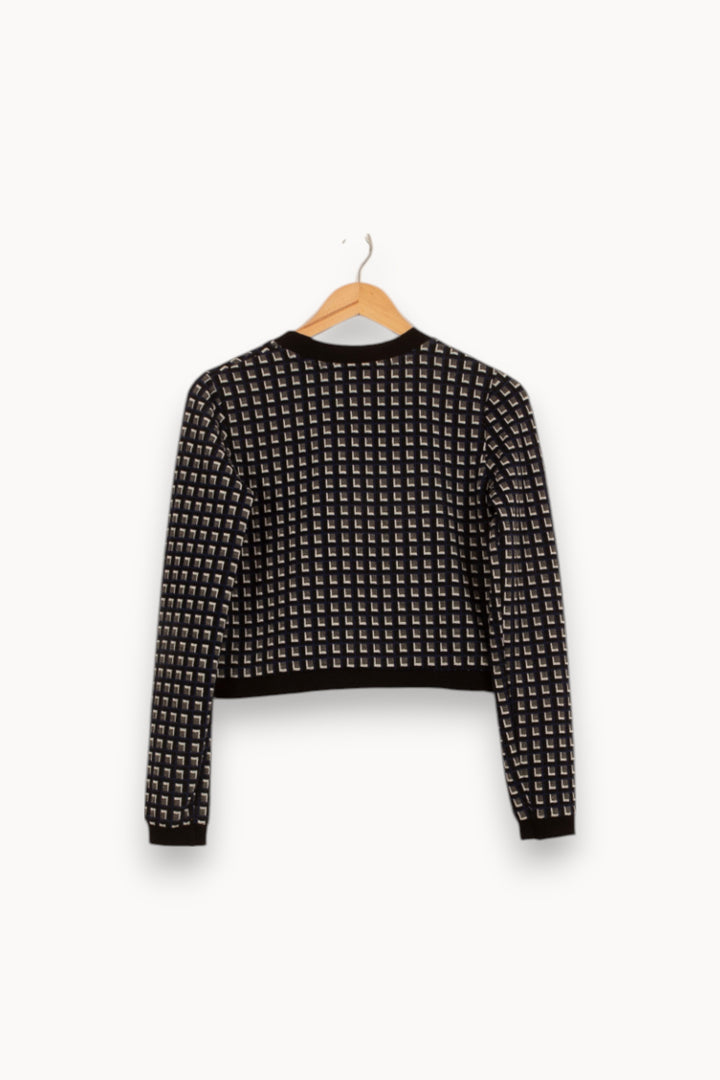 Cardigan Noir et Blanc - Taille XS/34 de la marque La Fée Maraboutée | PARAD35697 - Vendu par Paradigme - Image 4