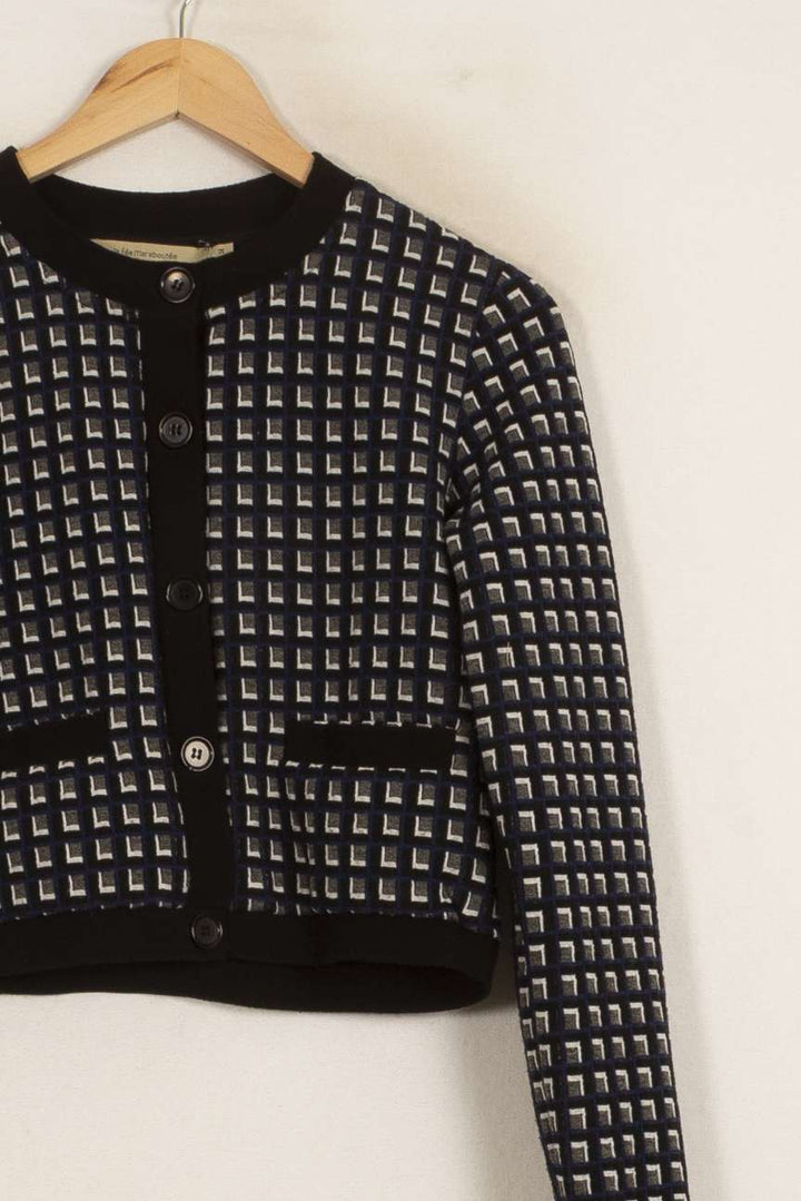 Cardigan Noir et Blanc - Taille XS/34 de la marque La Fée Maraboutée | PARAD35697 - Vendu par Paradigme - Image 3