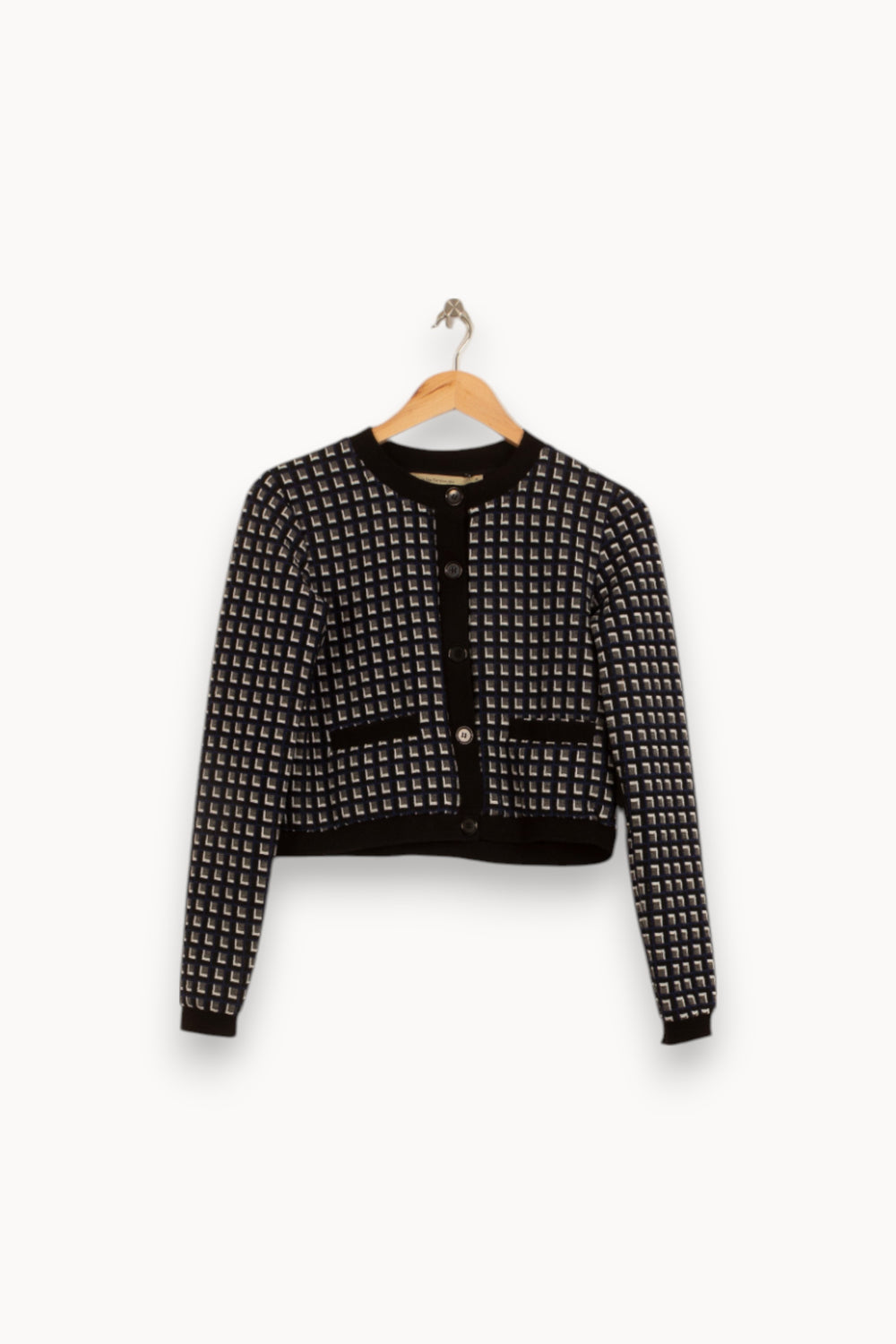 Cardigan Noir et Blanc - Taille XS/34 de la marque La Fée Maraboutée | PARAD35697 - Vendu par Paradigme - Image 2