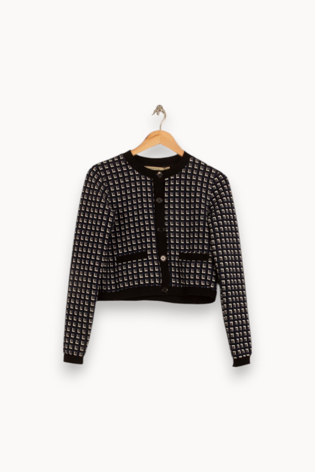 Cardigan Noir et Blanc - Taille XS/34 de la marque La Fée Maraboutée | PARAD35697 - Vendu par Paradigme - Image 2