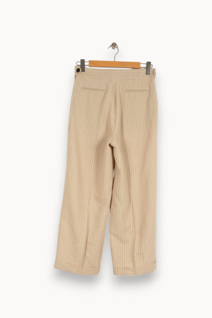 Pantalon beige à rayures - Taille M/38 de la marque Léon & Harper | PARAD35992 - Vendu par Paradigme - Image 3