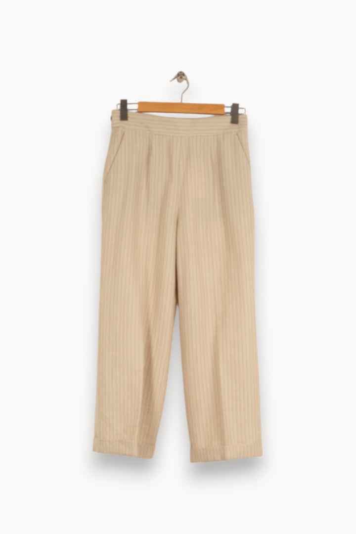 Pantalon beige à rayures - Taille M/38 de la marque Léon & Harper | PARAD35992 - Vendu par Paradigme - Image 1
