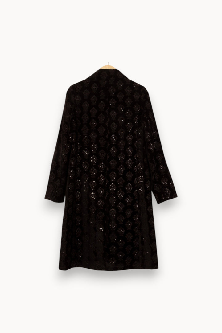 Manteau Brodé Noir - Taille S/36 de la marque Ines de la Fressange Paris | PARAD36081 - Vendu par Paradigme - Image 4