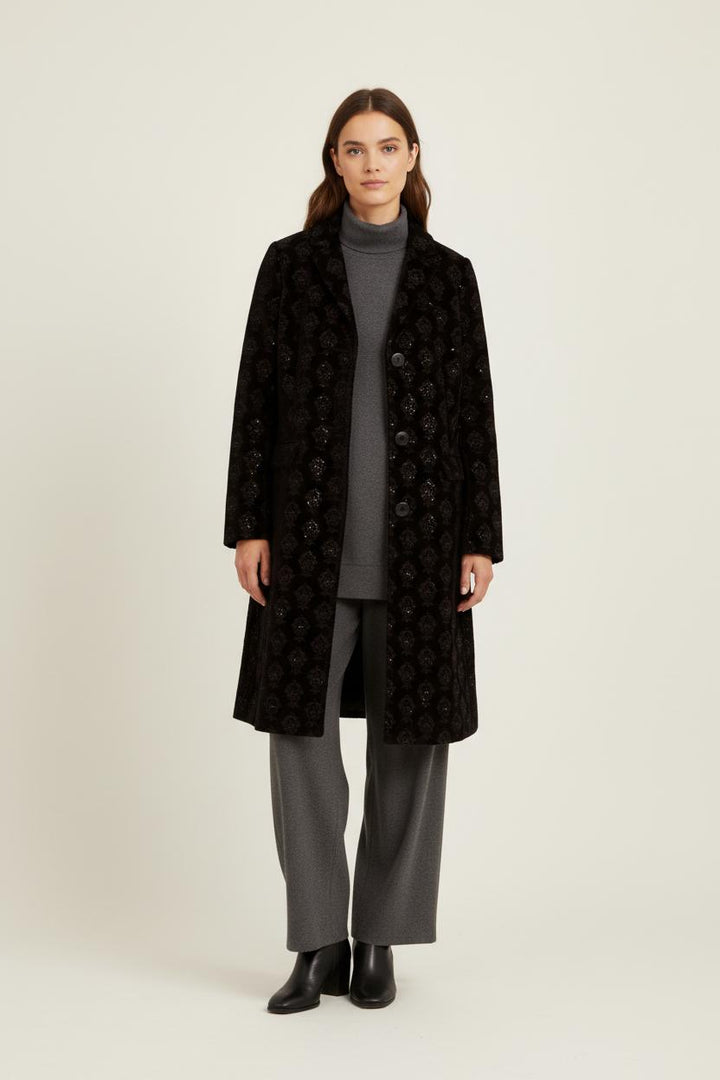 Manteau Brodé Noir - Taille S/36 de la marque Ines de la Fressange Paris | PARAD36081 - Vendu par Paradigme - Image 1